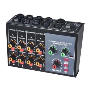 Processeurs Professional Sound Mixer Karaoke Mixer 8 Channel Studio Audio DJ Mélange Amplificateur Digital Mini Microphone Sound Carte