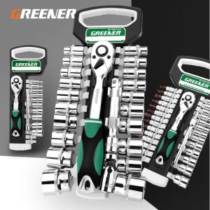 Processors Ratchet Socket Socket Set Snel universeel multifunctioneel externe zeshoekige sleutel mouw automatische reparatie- en onderhoudstool