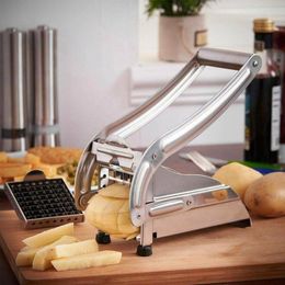 Processeurs Hachoir en acier inoxydable Dicer Manuel Coupe-pommes de terre Broyeur mécanique pratique Trancheuse à frites Chips de pommes de terre Viande Cuisine