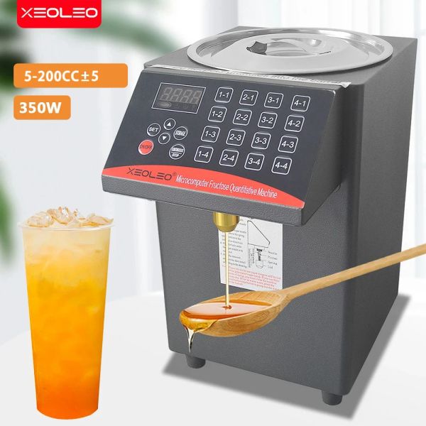 Procesadores XEOLEO Máquina de fructosa 16 tipos Dispensador de jarabe Contenedor de 8 litros para té de burbujas / cafetería Dispensador de fructosa Cuantizador de fructosa