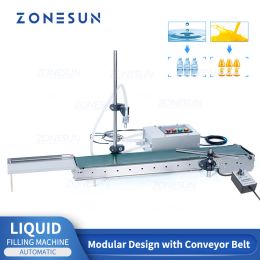 Processeurs ZONESUN bande transporteuse électrique automatique le remplisseur de liquide à tête unique peut détecter la machine de remplissage de résistance thermique de haute précision