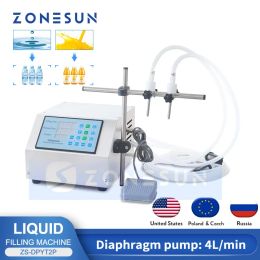 Processors ZONESUN Halfautomatische Vloeistof Vulmachine Dubbele Nozzles Drank Sap Parfum Flacon Waterfles Vuller 14000 ml