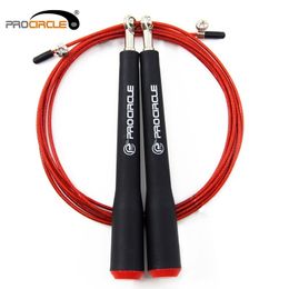 PROCIRCLE Speed Jump Rope - Verstelbaar 10ft springtouwen voor fitness boksen MMA training metalen kogellagers zwart 220517