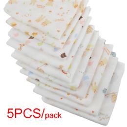 Produit 5pcs Pack 31 * 31cm 100% coton coton dessin animé nouveau-né bébé visage à main serviette de bain à main