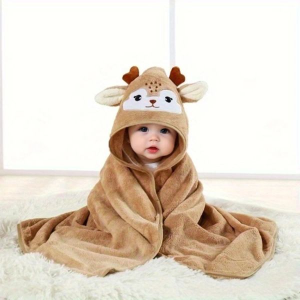 Produit un paquet de 80 * 80 cm dessin animé Baby Bath Corps Body Polyester Fibre Back Bathrobe Swaddding Baby Backet Girls et