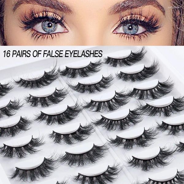 Produit faux cils 16 paires de frites épaisses épaisses fausses naturelles artificielles cosplay manga beauté cosmétique maquillage 937 3