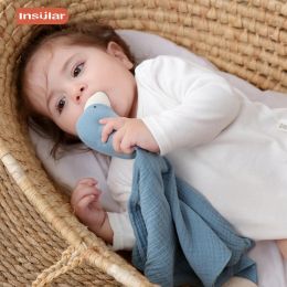Producto una gasa insular recién nacido calmante toalla de apaciguamiento toalla suave algodón de algodón ganso juguete edredón de bebé encantador manta de seguridad muselina