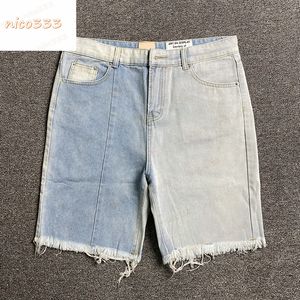 GA Depts kleurblokkering splitsing gewassen vlekken Splash inkt veelzijdige mode casual denim shorts