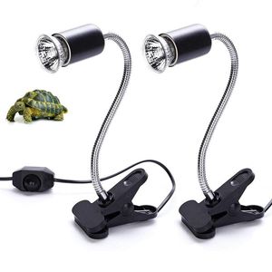 1 Set Reptiel Warmtelampen UVA/UVB Lamphouder Met Dimbare Schakelaar Aquarium Zonnebaden Lamp voor Schildpadden Schildpad slang