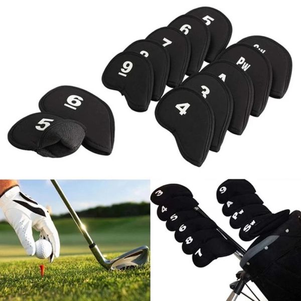 Produits 10pcs Portable Golf Club Iron Head Covers Protector Golfs Cover Set HeadCover Protector Golf Supplies