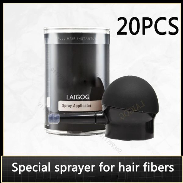 20 piezas pulverizador para el cabello, aplicador portátil de fibra en polvo para construcción de cabello, boquilla de extensión, bomba para la caída del cabello, aplicador de fibra capilar