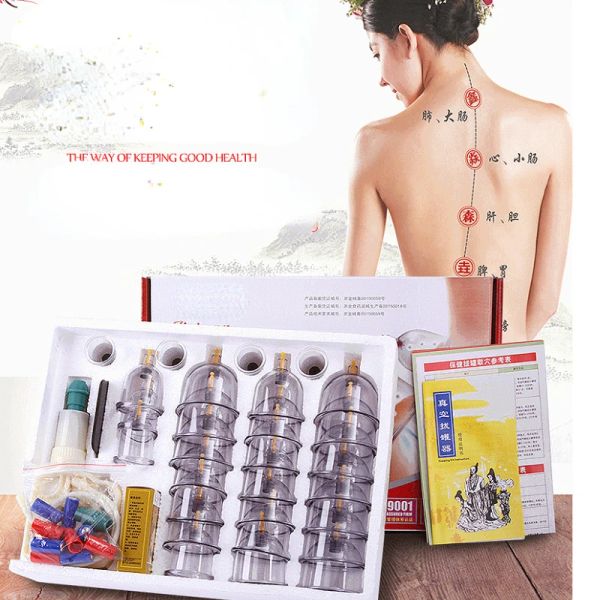 Produits 24 canettes chinoises ventouses sous vide corps canettes Kit ventouses sous vide vente en gros aspiré Non verre Massage de santé