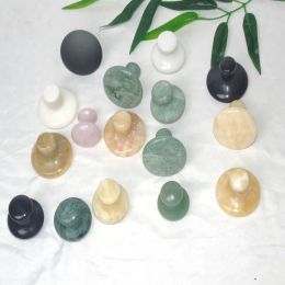 Produits 2 pièces, huile essentielle de basalte, Spa pour le corps, pierre d'énergie de Jade volcanique, Jade chaud et froid, beauté du visage, Massage aux champignons, planche à gratter en cristal