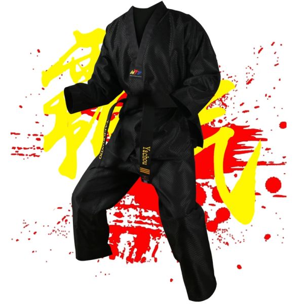 Produits Black Taekwond Uniform TKD à manches longues pour enfants Taekwondo Dobok Adult Taekwondo Brance Wtf Itf Suits Tae Kwon Do