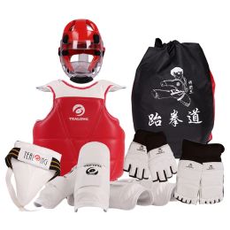 Produits Enfants Karaté Poitrine de la jambe Protector Set WTF Palm Gants Gloves Taekwondo Helmet Kids MMA Jockstrap Body Guard Guard Équipement d'entraînement