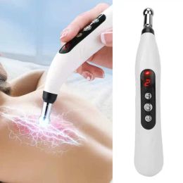 Pluma electrónica de acupuntura, pluma de energía microelectrónica de 9 engranajes, punto de acupuntura con 5 cabezales para cuello, brazo, 2200mah