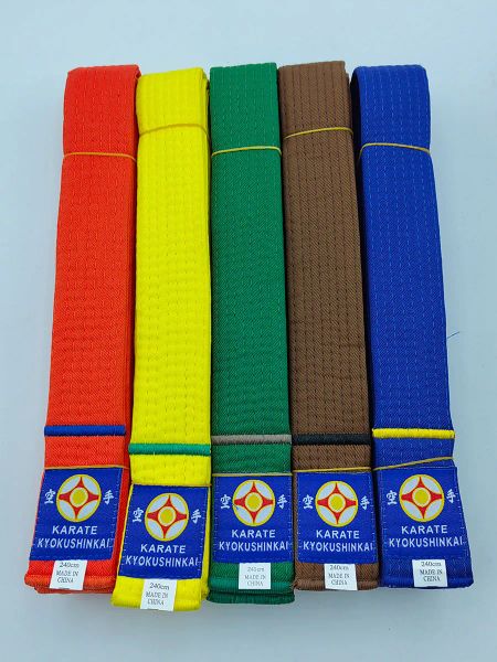 Productos Federación Internacional de Karate Kyokushi Sports Color Belt,Unisex Artes marciales Procesamiento personalizado Etiqueta de texto bordado Logotipo