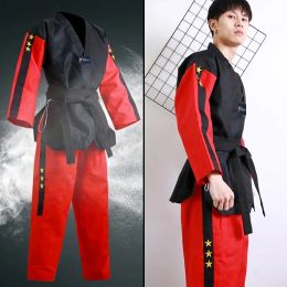 Produits Karaté 3 Starstaekwondo Uniforme TKD TKD LONGES ANTÉRIEURES Vêtements pour adultes Taekwondo Dobok Martial Arts Suits Tae Kwon Do