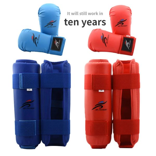 Produits Gants de boxe MMA Taekwondo Sparring Gear Set Jambe Protège-tibia Main Paume Pied Protecteur Femmes Bandes Chaussettes De Karaté Unisexe Enfants Adultes