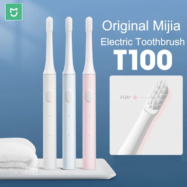 Productos Originales Xiaomi T100 Cepillo de dientes Cepillo de dientes cabezales Mijia T100 Electric Oral Limpieza profunda Cepillo de dientes Twospeed Cleaning