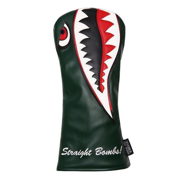 Produits Pu Leather Green Shark Design Golf Club Cover Driver Headcovers