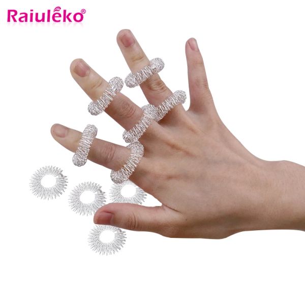 Productos Anillo de masaje de dedos Raiuleko, anillo de acupuntura, masajeador corporal para el cuidado de la salud, masaje de manos relajante, masajeador de manos para perder peso