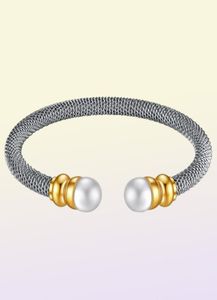 Rvs Mode-sieraden Ed Line C Type Verstelbare Maat Armbanden Parel Armbanden Voor Vrouwen Bangle2257103