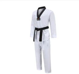 Produits Tkd Costumes Vêtements White Taekwondo Uniforms WTF Karate Judo Dobok Vêtements Enfants Adulte Unisexe Longue Gi