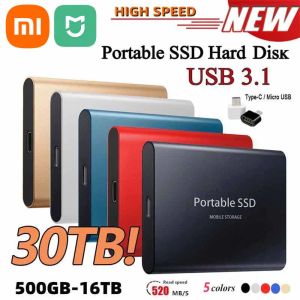 Produits Xiaomi Mijia 500 Go 1TB 2TB SSD PORTABLE USB EXTERNE 3.1 TYPEC Disques durs de disque flash de disque dur externe 30 To pour ordinateurs portables / PC