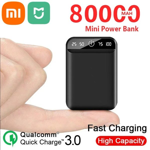 Productos Xiaomi Mijia 80000MAH Cargador móvil con doble puerto USB Mini Portes de emergencia externa Portel de emergencia Batería para teléfonos para teléfonos