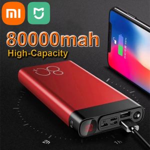 Produits Xiaomi Mijia 80000mAh Banque d'alimentation portable avec LED Light HD Chargeur d'affichage numérique Travel Fast Charging Powerbank pour les téléphones