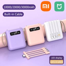 Producten Xiaomi Mijia Mini Power Bank 30000MAH met 4 kabel mobiele telefoon externe batterijlader voor iPhone Samsung Huawei Xiaomi Nieuw