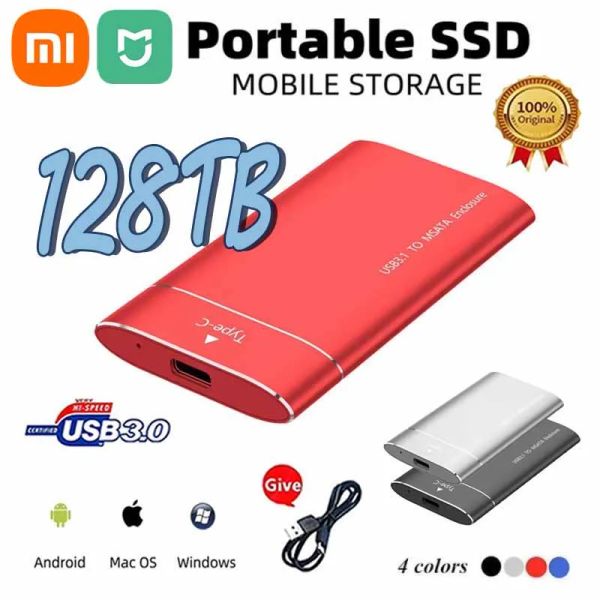 Productos Xiaomi Mijia Original Portable SSD DISCO DURO 1TB 2TB 500GB 128TB ELECTRÓNICO DE DISCO DURO PARA PATAPTOPS/COMPUTADORA/PC