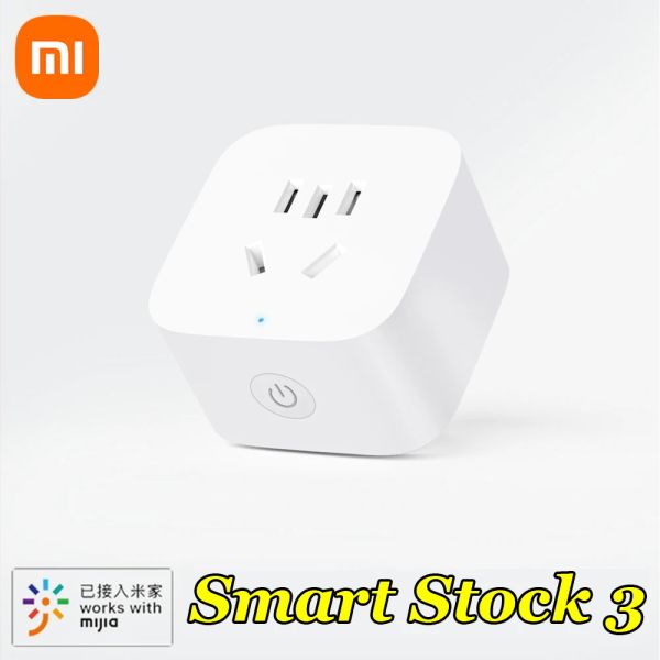 Produits Xiaomi Mijia Smart Socket 3 WiFi Power Statistics Version Adaptateur de télécommande sans fil PLUSE OFF OFF WORK avec Mihome App