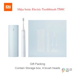 Produits Xiaomi Mijia Sonic Electric Brush Toftwear T500C Induction sans fil Paquet cadeau imperméable avec boîte de rangement 4 tête de pinceau