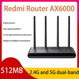 Produits Xiaomi Redmi Router AX6000 5952MBS WIFI6 512MB Quadcore Quadcore CPU Répéteur de signal externe Amplificateur Utilisation avec l'application Mijia