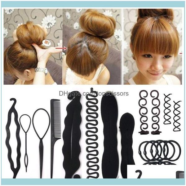 ProduitsDonut Hair Maker Outils de coiffure Tressage Aessories pour femmes filles Twist Clip Disk Pull Épingles à cheveux Multi Style1 Drop Livraison 2021 SX