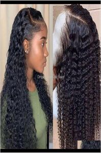 ProductsWater Wave Short Curly Lace Front Hair Pruiken voor zwarte vrouwen Bob Long Deep Frontal Braziliaanse pruik nat en golvende volledige DR6024956