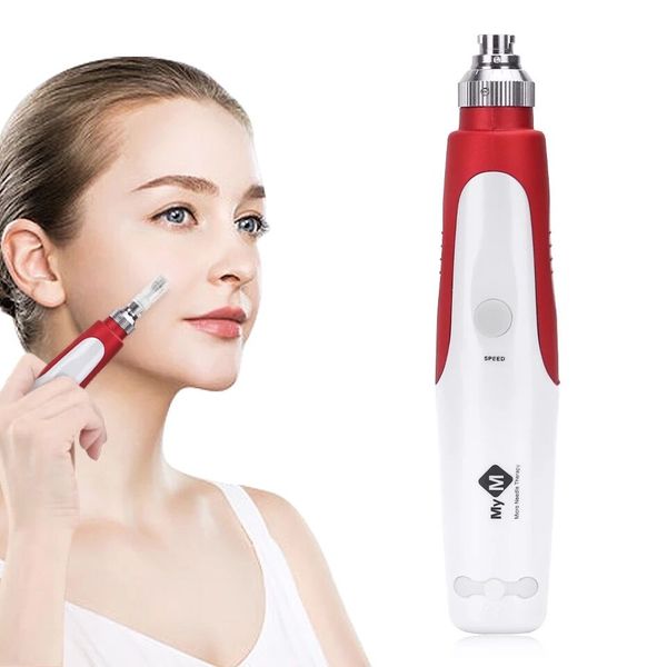 Kit d'outils de beauté pour stylo micro-aiguille électrique automatique à 5 vitesses Microneedling professionnel pour les soins de la peau