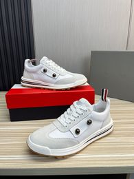 Beroep 24 S/S Mannen Sneakers Schoenen Wit Zwart Kalfsleer Leer Man Trainer Comfort Lug Zool Skateboard Wandelen EU38-46 Originele doos