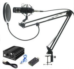 Beroep Bm 800 condensatormicrofoon voor computer Karaokemicrofoon Bm800 fantoomvoeding Popfilter multifunctionele geluidskaart3976942