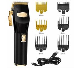 Profession Coiffure Clippers Set Trimmer Barbershop Cutter Machine de coupe Haircut sans fil or rouge noir Men de famille Barbers Barbe T Outliner Clipper USB Charge