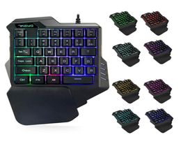 Professiona Wired Gaming Toetsenbord Kleurrijk RGB LED -achtergrondverlichting 35 Keys Onewanded Membrane Keyboard Teclado Mecanico Gamer Toetsenad2452033
