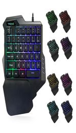 Professiona Wired Gaming Toetsenbord Kleurrijk RGB LED -achtergrondverlichting 35 Keys Onewanded Membrane Keyboard Teclado Mecanico Gamer Toetsenad3004888