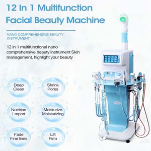 Professionell 11 i 1 multifunktions ansiktsbehandlingsmaskin mot rynkor dermabrasion ultraljud Spa-utrustning