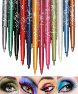 Professionnel 12 couleurs Eyeliner miroitant fard à paupières paillettes crayon à lèvres stylo maquillage cosmétique Set5714368