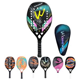 Professionnel 18K 12K 3K 3K Carbone and Glass Fibre Beach Tennis Racket Face Soft Face avec Ball de couverture protectrice 240401