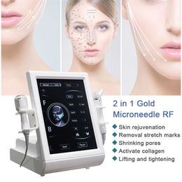 Professional 2 In 1 fractionele RF -apparatuur Radiofrequentie met Microneedle Gold RF Micro Meedle Machine Skin Herjuvenation Wrinkle Remover Stretch Mark Verwijdering
