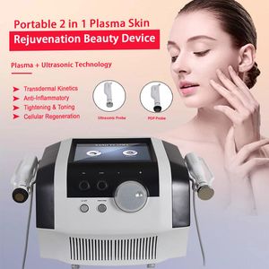 Professionele 2-in-1 plasma-huidverzorgingsapparatuur Ultrasoon met PDP-handgreep Huidverjongingsmachine Aanscherping voor Beauty SPA Salongebruik