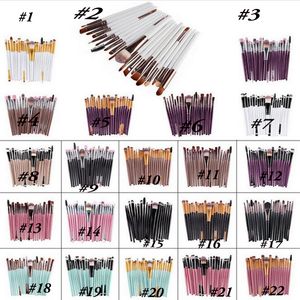 Juego de brochas de maquillaje 20PCS para base cosmética en polvo rubor sombra de ojos kabuki blending make up brush herramienta de belleza